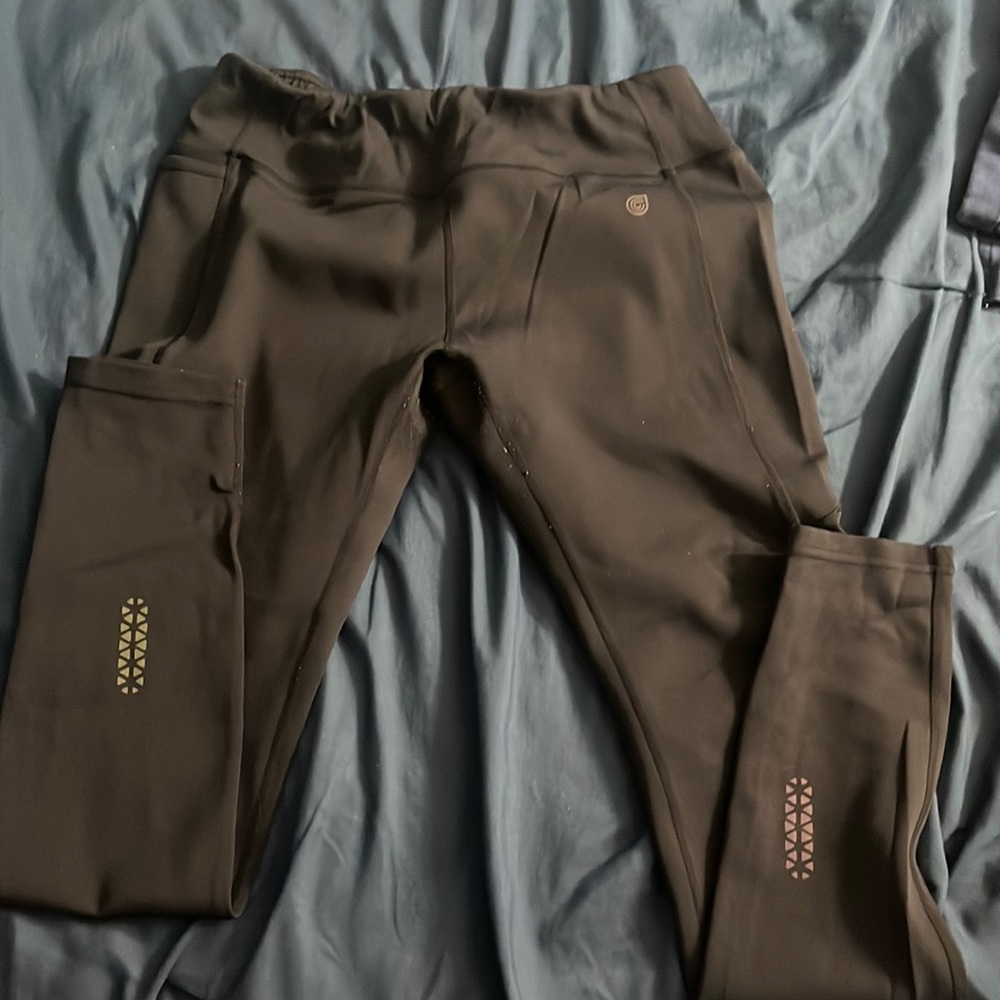 gently used running pants with string waist adjuster